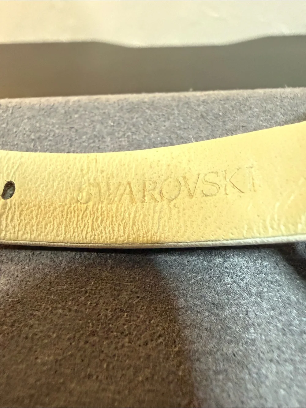 Swarovski 5158548 Crystalline Oval Swiss Made White Leather Women’s Watch